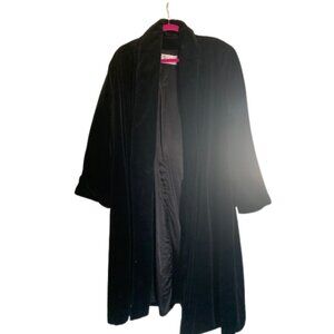 Vintage Black Velvet Swing Coat by Cattiva